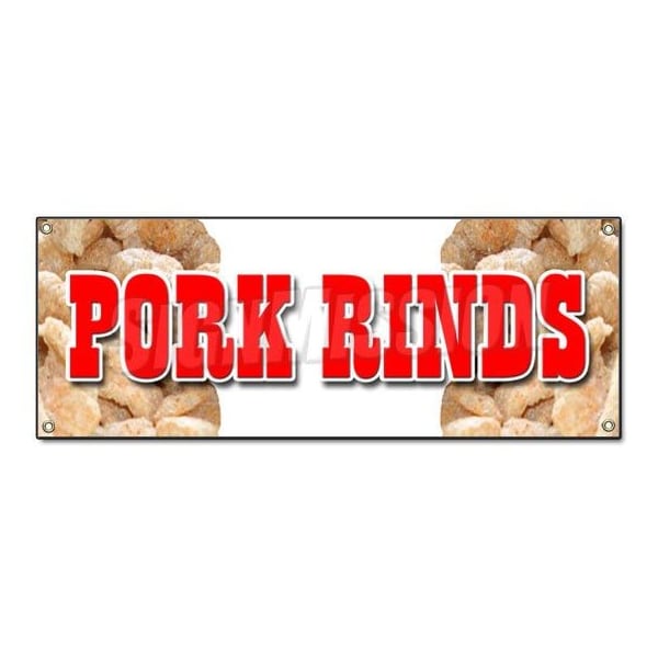Signmission PORK RINDS BANNER SIGN pork skin skins rind signs snack fried hot crisp B-Pork Rinds - main
